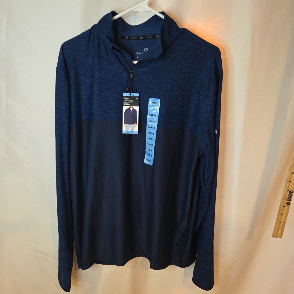 NEW Men's Gap GapFit Blue 1/2 Zip Pullover Size Large MSRP:  $59.95